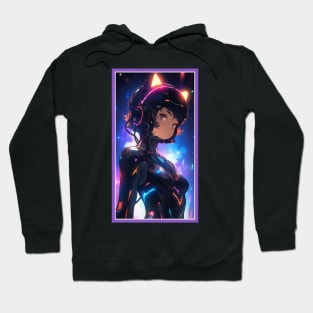 Anime Cute Cat Girl | Quality Anime Girl Artwork | Sci-Fi Manga Girl Anime Art Hoodie